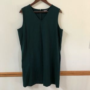 Size 16 LANDS’ END sleeveless teal dress, pockets